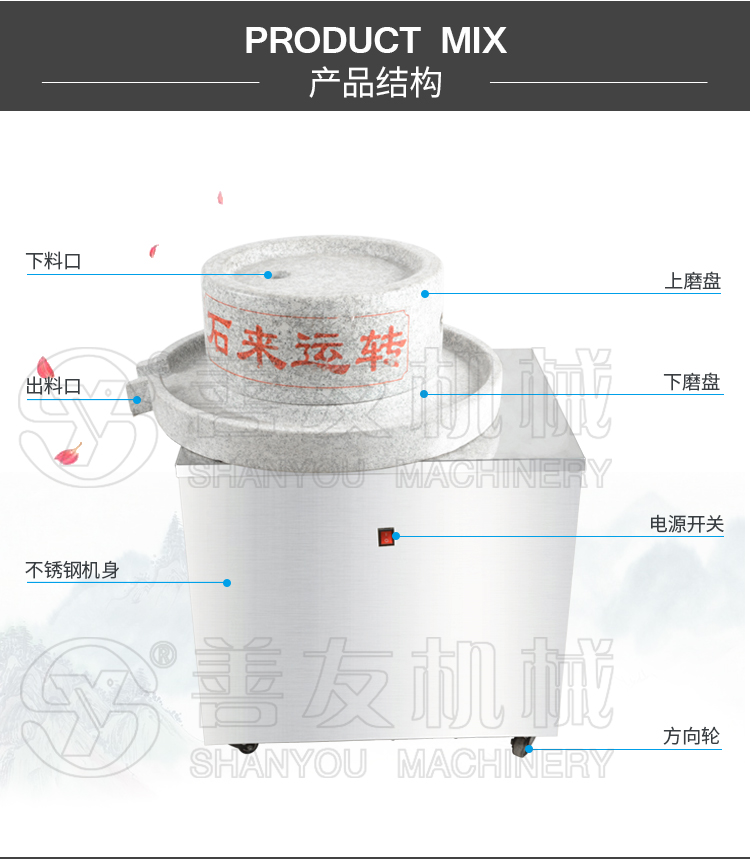 善友機械電動(dòng)石磨機